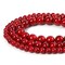 60 Pieces 6mm Natural Stone Beads Red Turquoise Beads Energy Crystal Healing Power Gemstone for Jewelry Making, DIY Bracelet Necklace